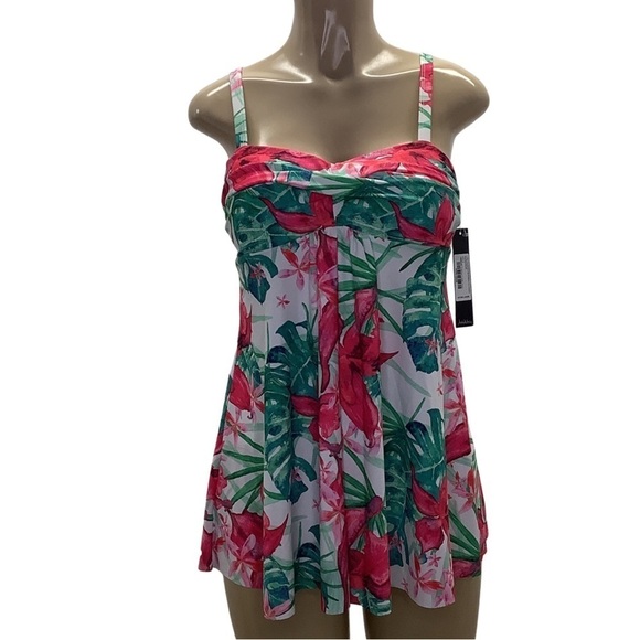 Nicole Miller Twisted Bandeau Flyaway Swimdress. Size Small New With Tags - Picture 1 of 9